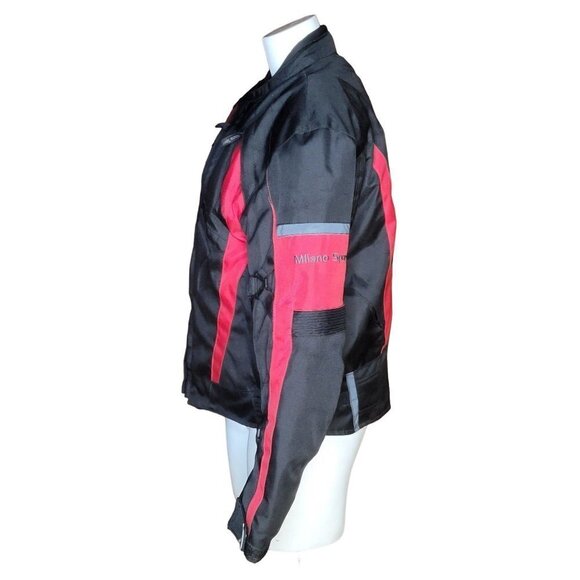 MILANO Sport Womens Jacket Motorcycle Medium Black Red Padded Detachable Liner - Picture 6 of 16